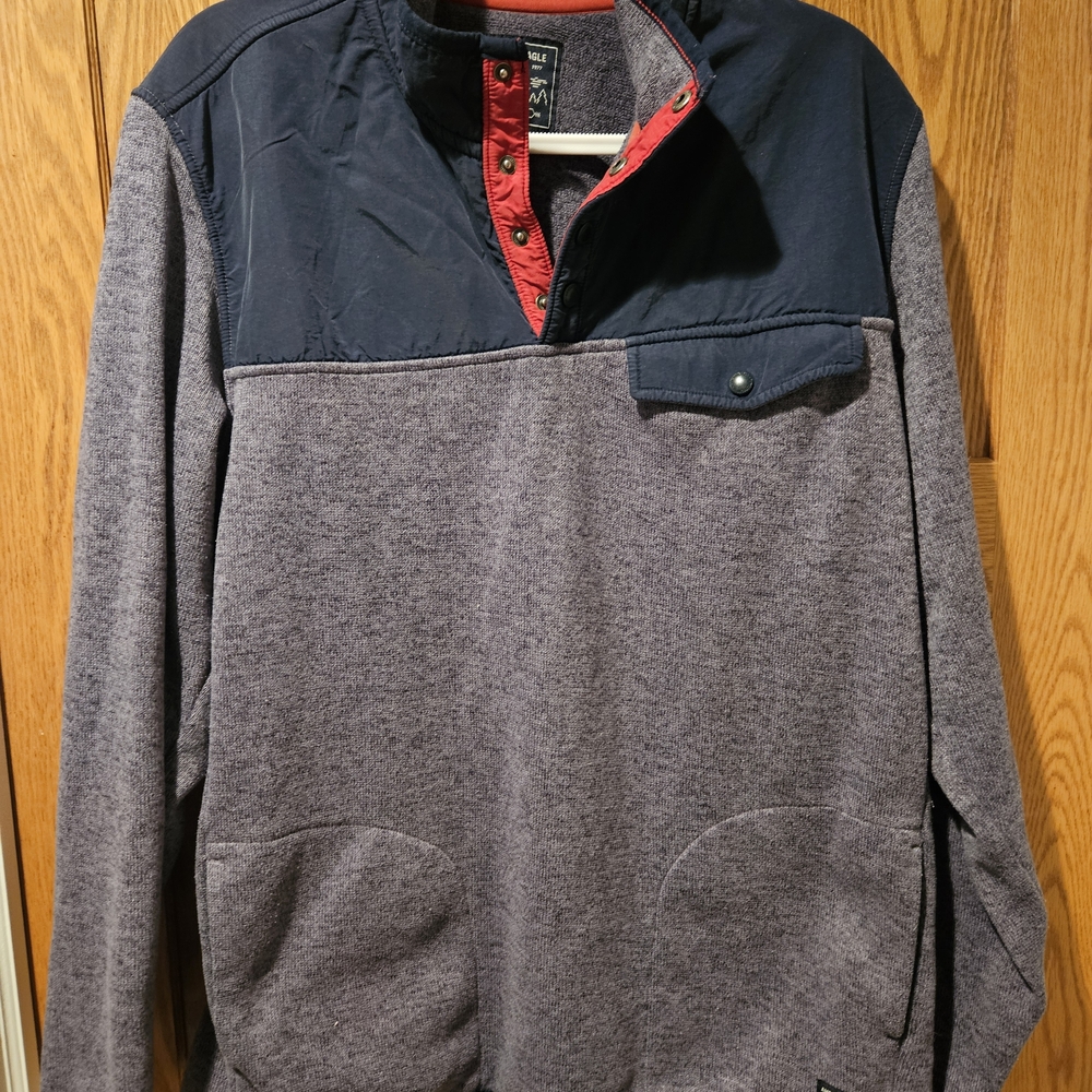 American Eagle Outfitters Gray Knit Sweater Pullover Jacket